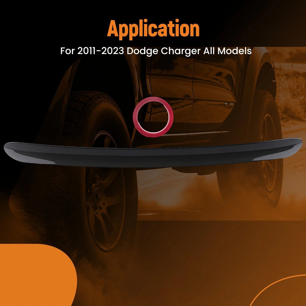 Carbon Black Roof Spoiler for Dodge Charger (2011–2023) ABS Direct Fit