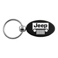 Grille on Black Oval Keychain KC1340.JEEG.BLK - Officially Licensed for Jeep