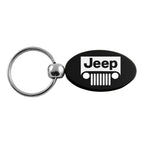 Grille on Black Oval Keychain KC1340.JEEG.BLK - Officially Licensed for Jeep