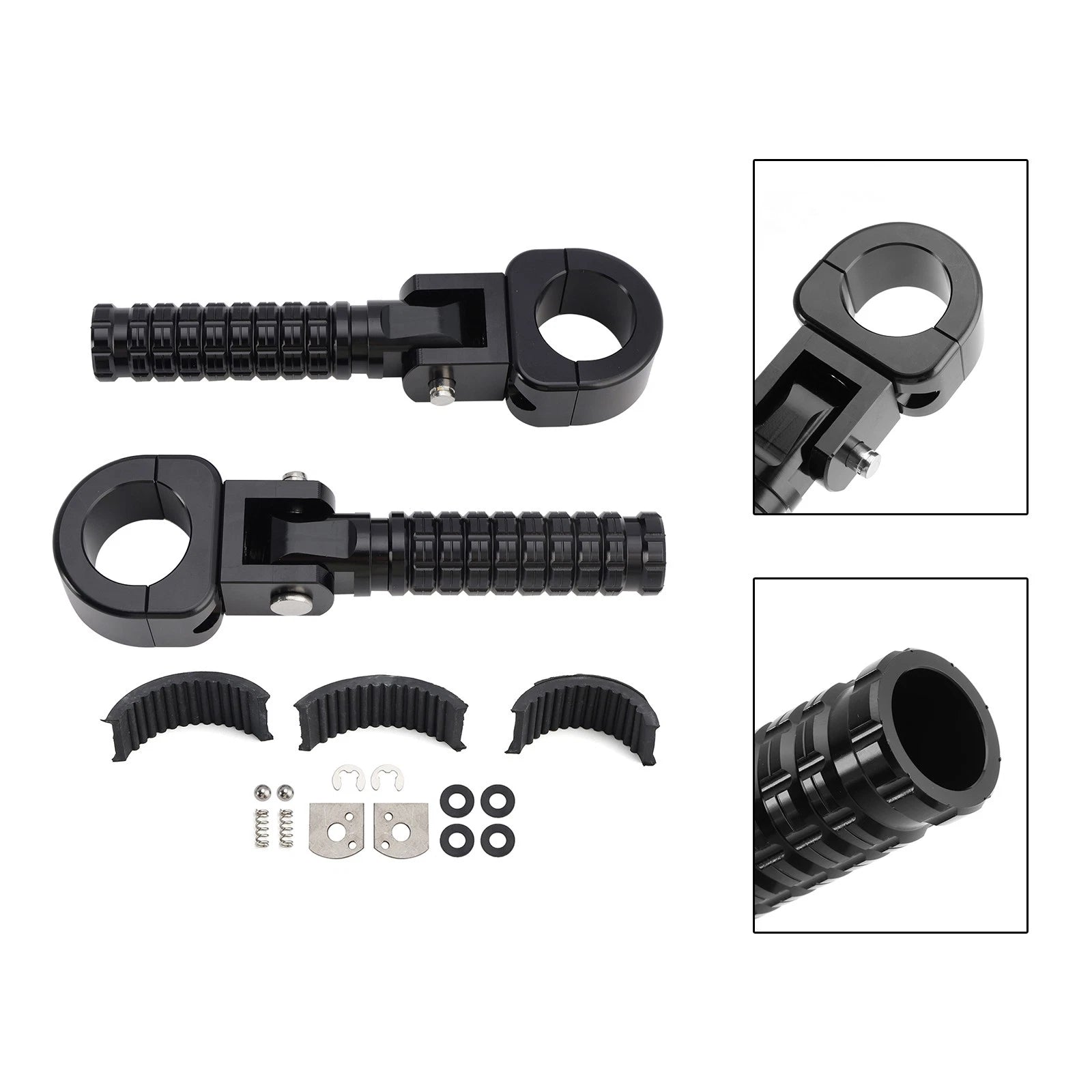 Universal Front Footrests Foot Pegs for Motorcycle 1.25" Bars
