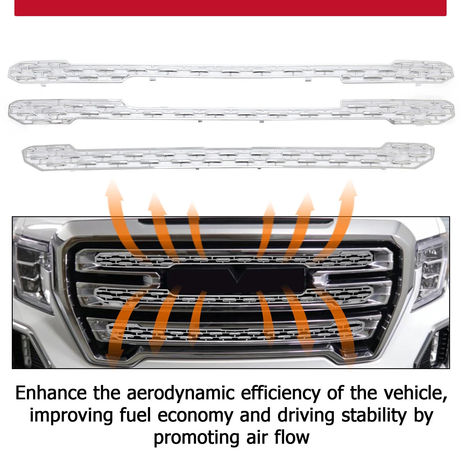 Chrome Grille Mesh Insert for GMC Sierra 1500 SLT (2019-2022)
