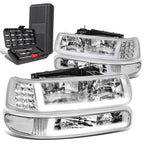 LED DRL Chrome Clear Side Headlight Bumper Lamp for Silverado (1999–2002)