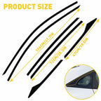 Set of 6 Black Chrome Delete Window Trim for Honda Civic (2016–2021)