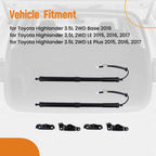 2X Electric Tailgate Gas Struts for Toyota Highlander (2014–2019) 68910-09051