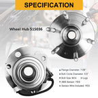 8Pcs Front Drilled Brake Rotors, Pads & Hub Bearings for Chevy Cadillac GMC