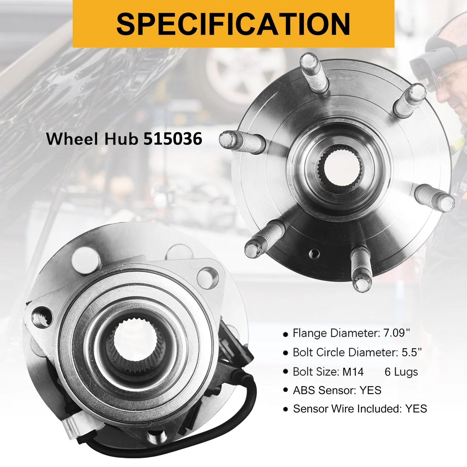 8Pcs Front Drilled Brake Rotors, Pads & Hub Bearings for Chevy Cadillac GMC