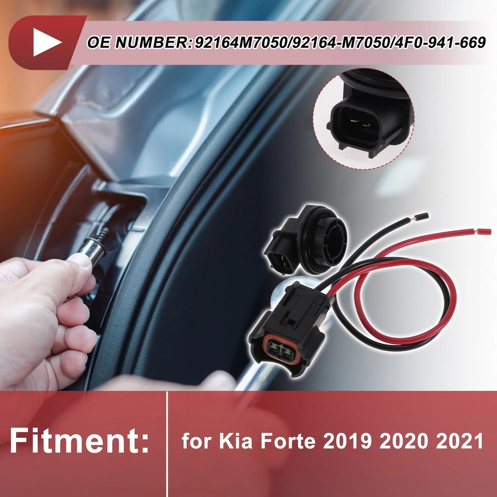 DRL Daytime Running Light Socket Wiring for Kia Forte (2019–2021) No. 92164M7050