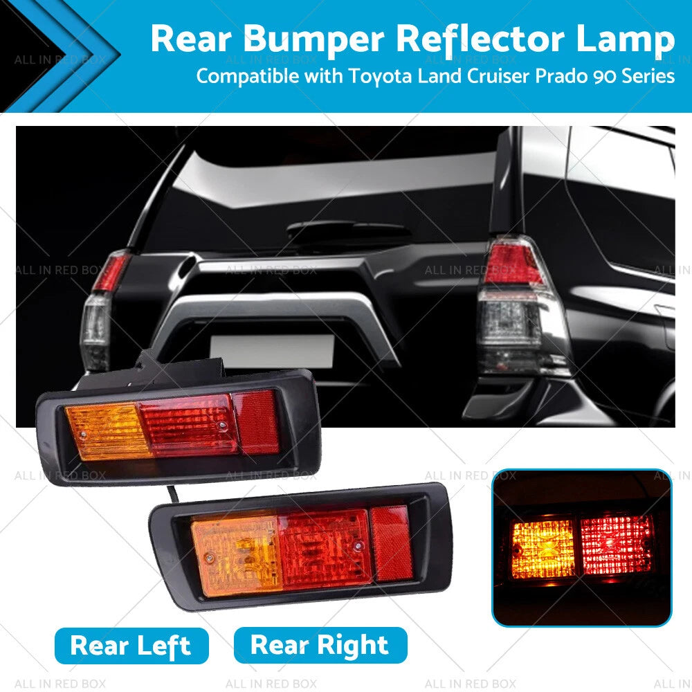 2X Rear Bumper Light Reflector Lamps for Land Cruiser Prado J90 (1995–1999)