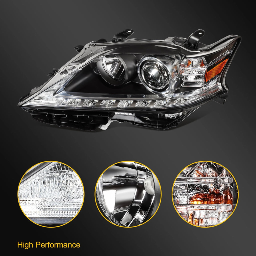 Left Headlight Assembly with LED DRL for Lexus RX350 RX450h (2013–2015)