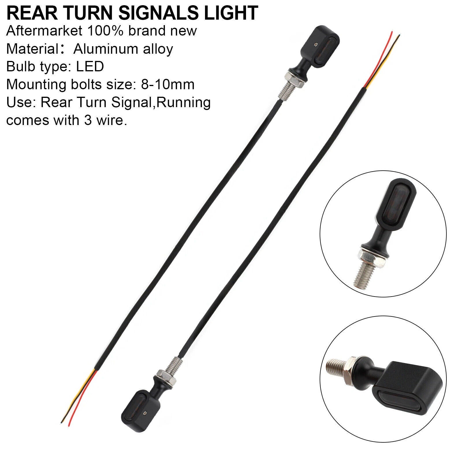 LED Rear Mini Turn Signal Indicator for Harley Sportster Touring Dyna (U8 T9)