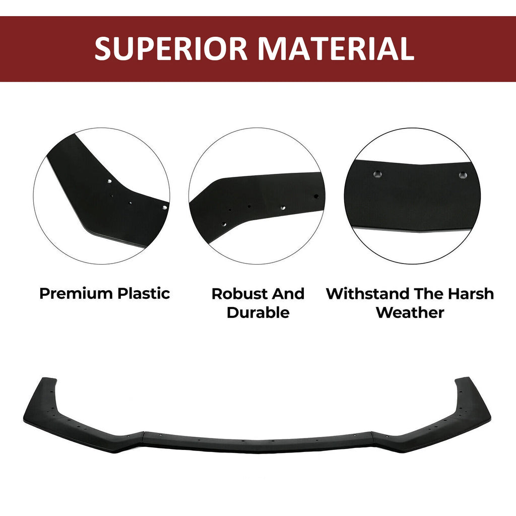 Front Bumper Lip Splitter for Ford Mustang GT (2018–2023) Matte Black