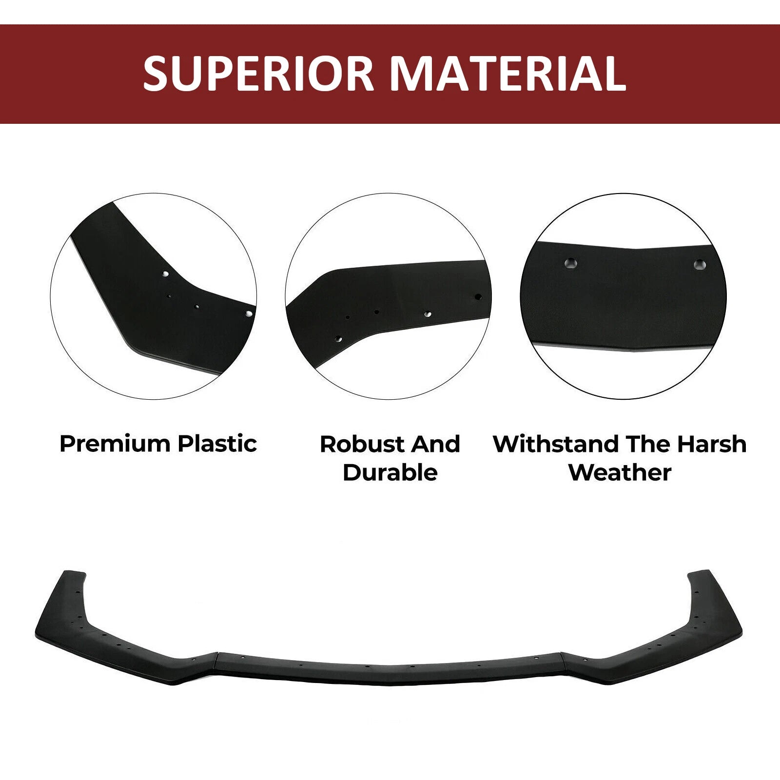 Front Bumper Lip Splitter for Ford Mustang GT (2018–2023) Matte Black