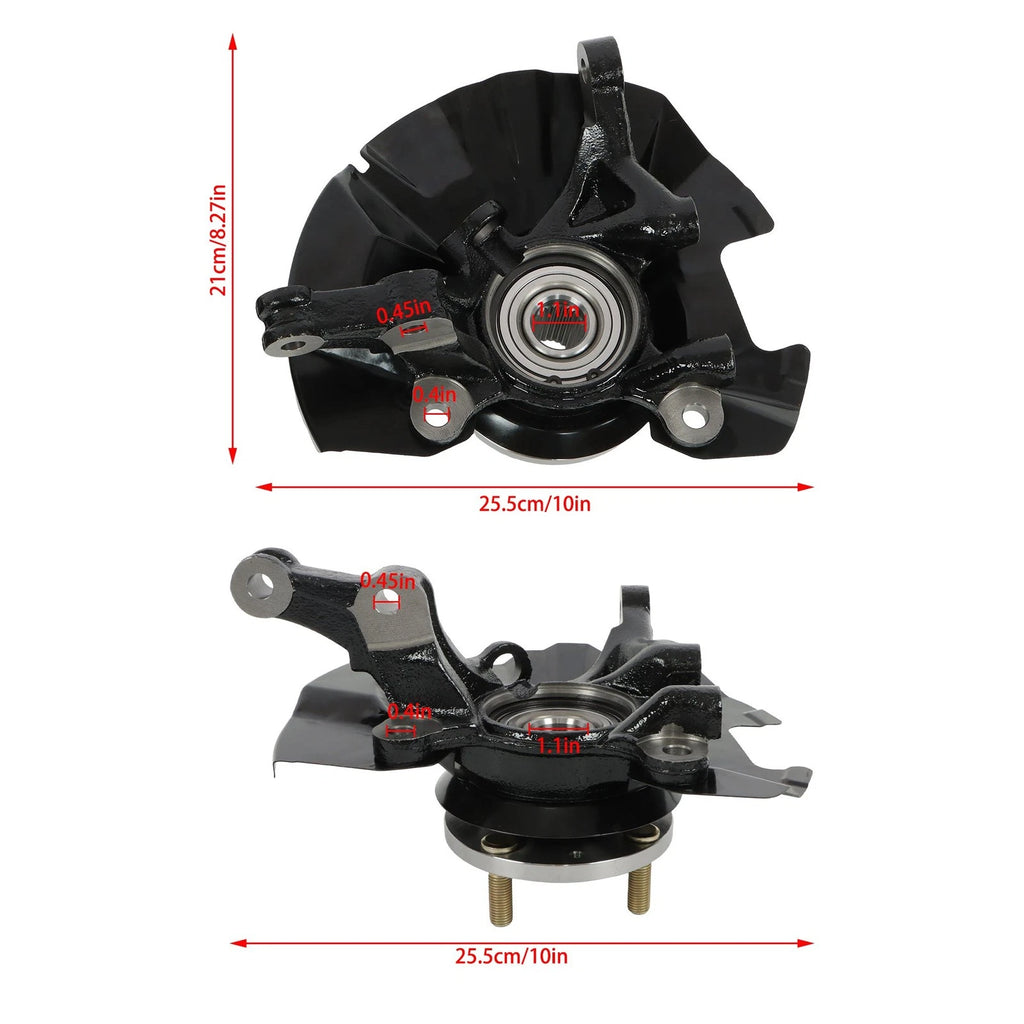 Set of 2 Front Steering Knuckle Assembly for Kia Rio Hyundai Accent (2006–2011)