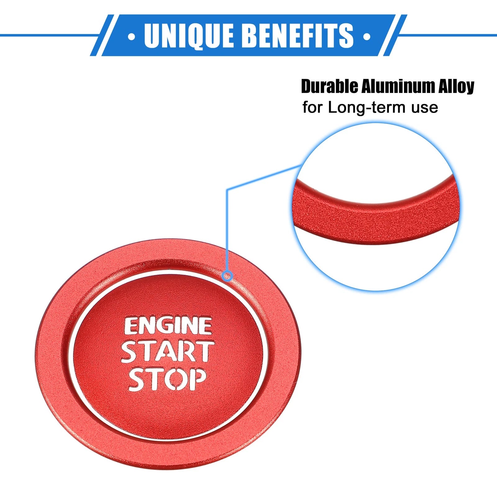 Start Stop Button Cover Ring Kit for Toyota Avalon (2019–2022) Red