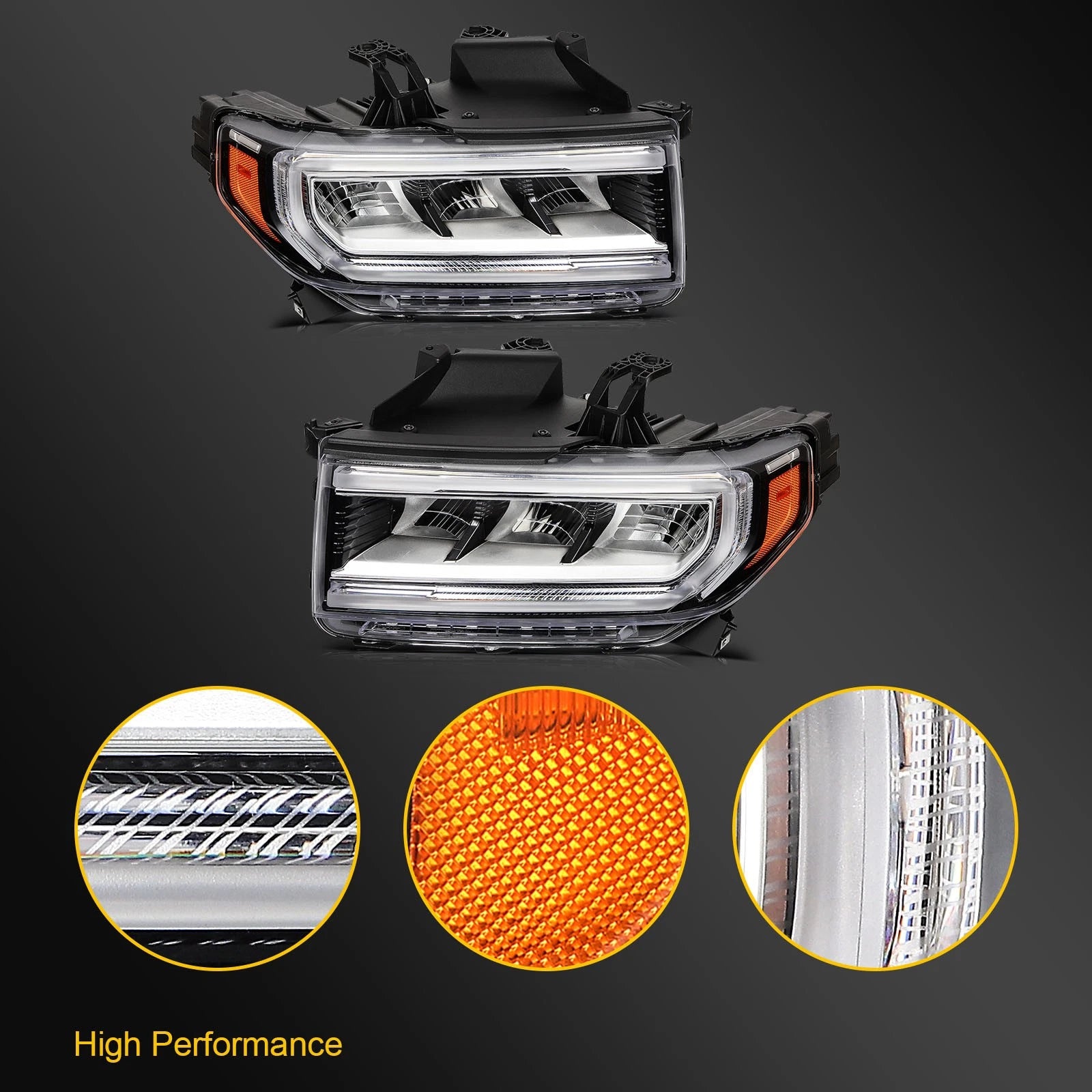 LED Headlights for GMC Acadia (2020–2023) Left + Right Pair
