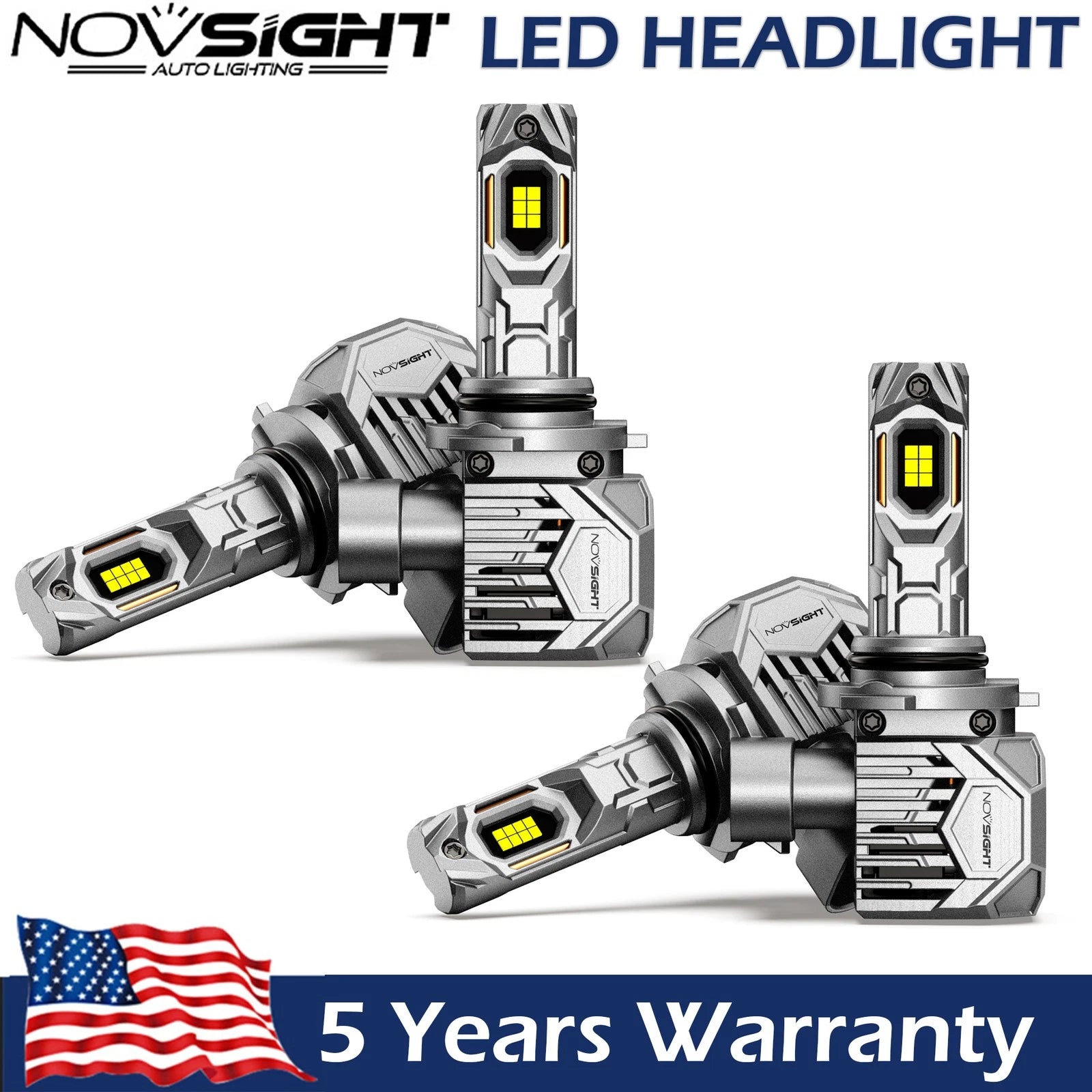 4X 9005 9006 LED Headlight Bulb Kit for NOVSIGHT (6500K, 60000LM)