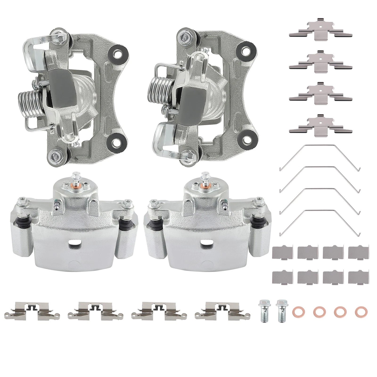 2 Sets Front Rear Disc Brake Calipers for Mazda 6 (2006–2013) Ford Fusion (2006–2012)