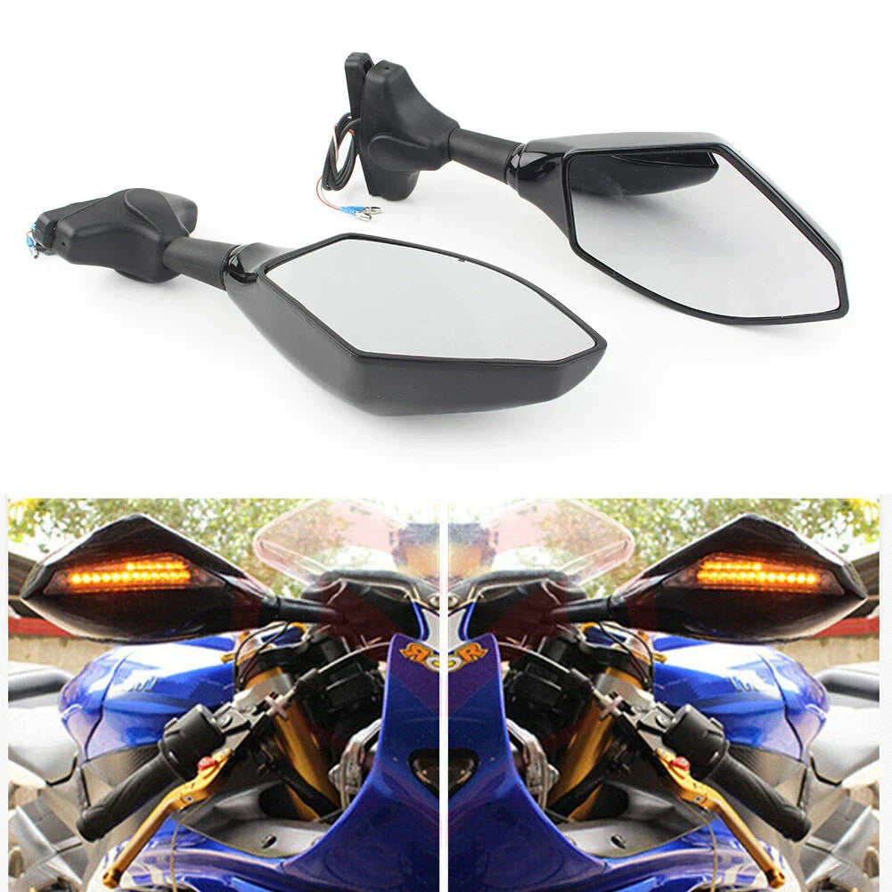 LED Turn Signal Rearview Mirror for Honda Kawasaki Yamaha Suzuki
