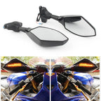 LED Turn Signal Rearview Mirror for Honda Kawasaki Yamaha Suzuki