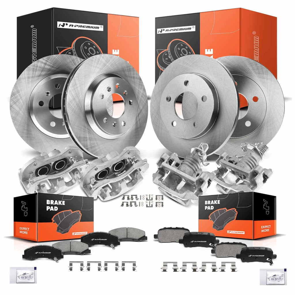 Set of 16 Front & Rear Disc Brake Rotors & Pads for Chevrolet Impala 
