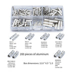 200PCS Non Insulated Auto Wire Butt Connectors for Car Electrical Terminals