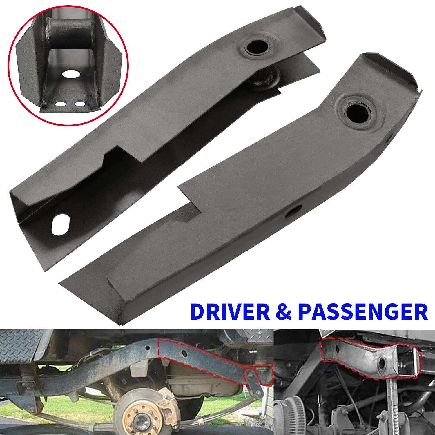 2X Rear Shackle Mount Frame Rust Repair Kit for Jeep Wrangler YJ (1986–1995)