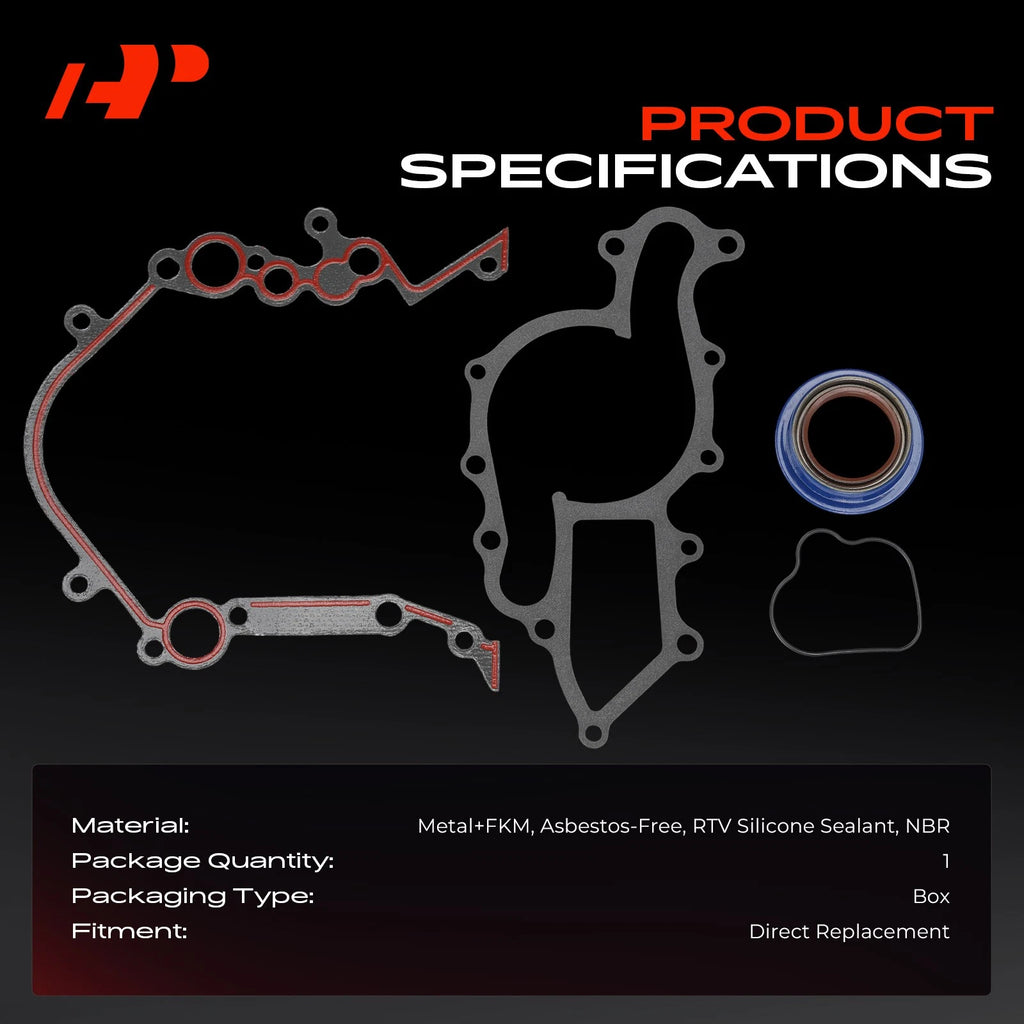 Engine Timing Cover Gasket Set for Ford Taurus Lincoln Mercury (1988–1993)