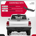 Black Rear Step Bumper for Dodge Ram 1500 (2009-2018) W/O Sensor, Dual Exhaust