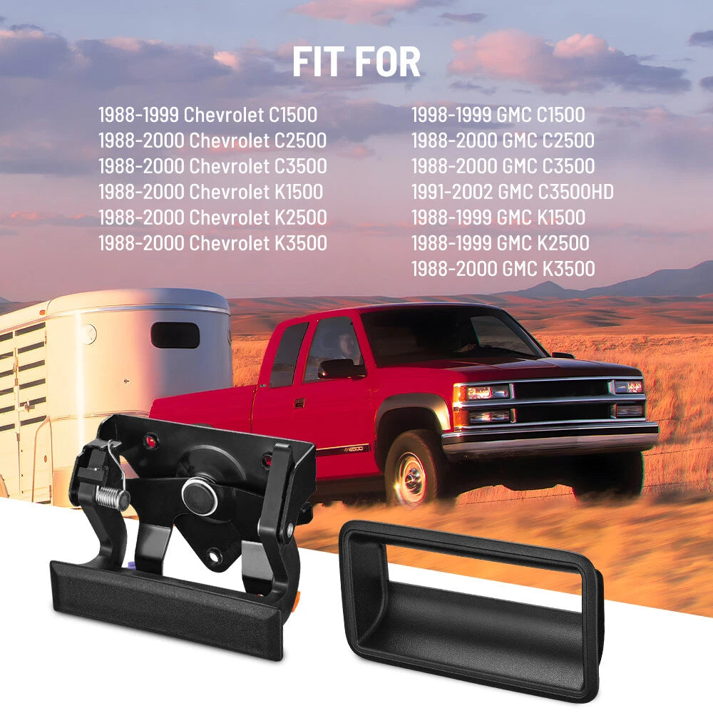 Black Tailgate Handle & Bezel for Chevy GMC CK 1500-3500 (2007-2019)