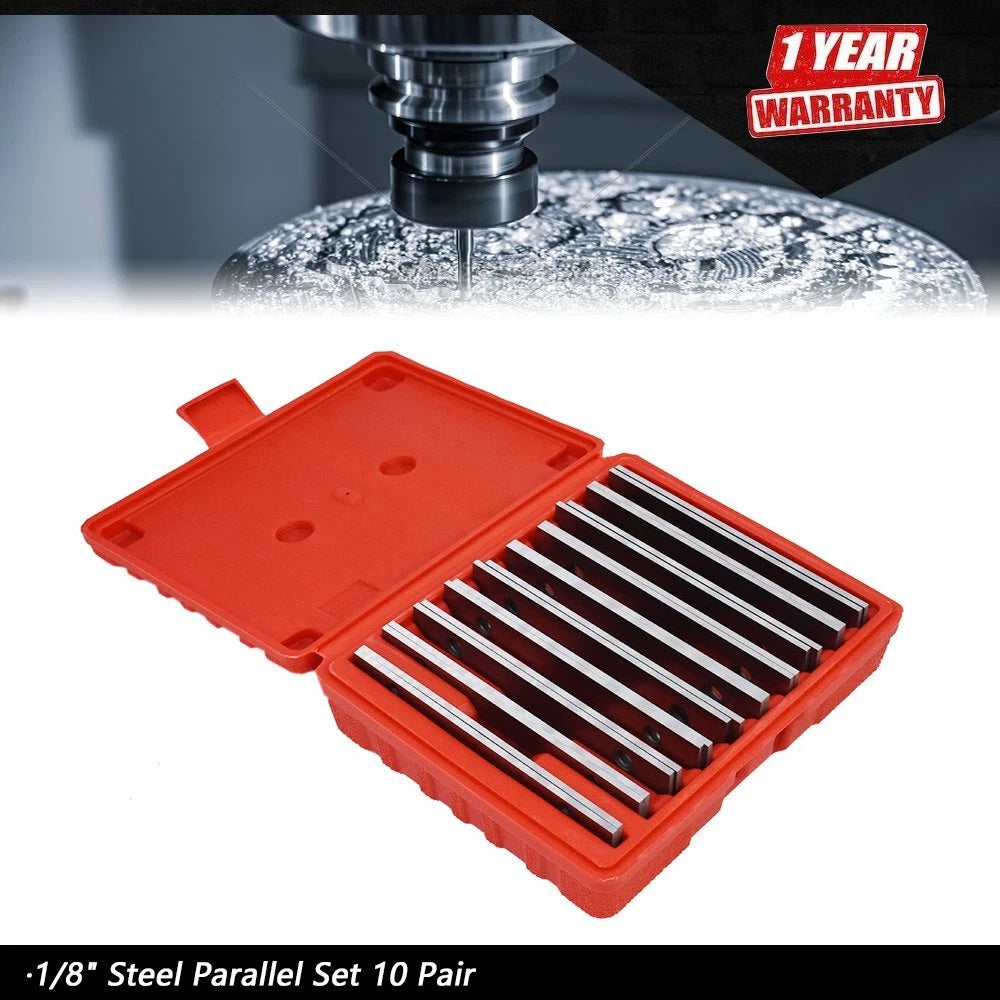 Set of 10 Steel Parallels for Milling Machines (1/8" x 6")