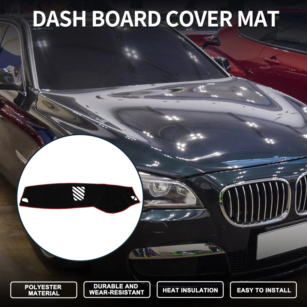Dashboard Cover Mat for BMW 5 Series F10 F11 (2010–2017) Black Red
