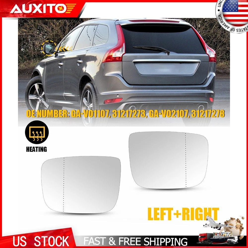 Heated Mirror Glass Set for Volvo XC60 (2010–2017) - Left Right Side
