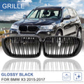 Glossy Black Kidney Grille for BMW X3 (2015–2017)