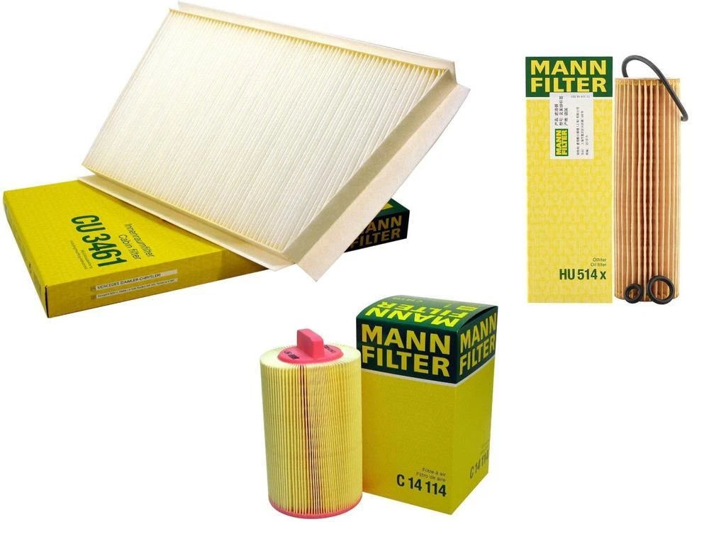 Mann Oil Air Paper Cabin Filter Service Kit for Mercedes W203 C230 (2000–2007)