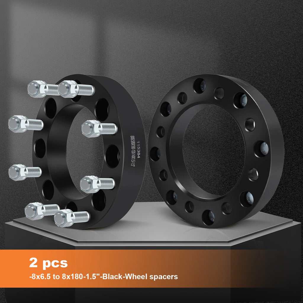 2X 1.5" Wheel Adapter 8x6.5 to 8x180 14x1.5 for Chevrolet Silverado GMC 1500 HD (2001–2023)