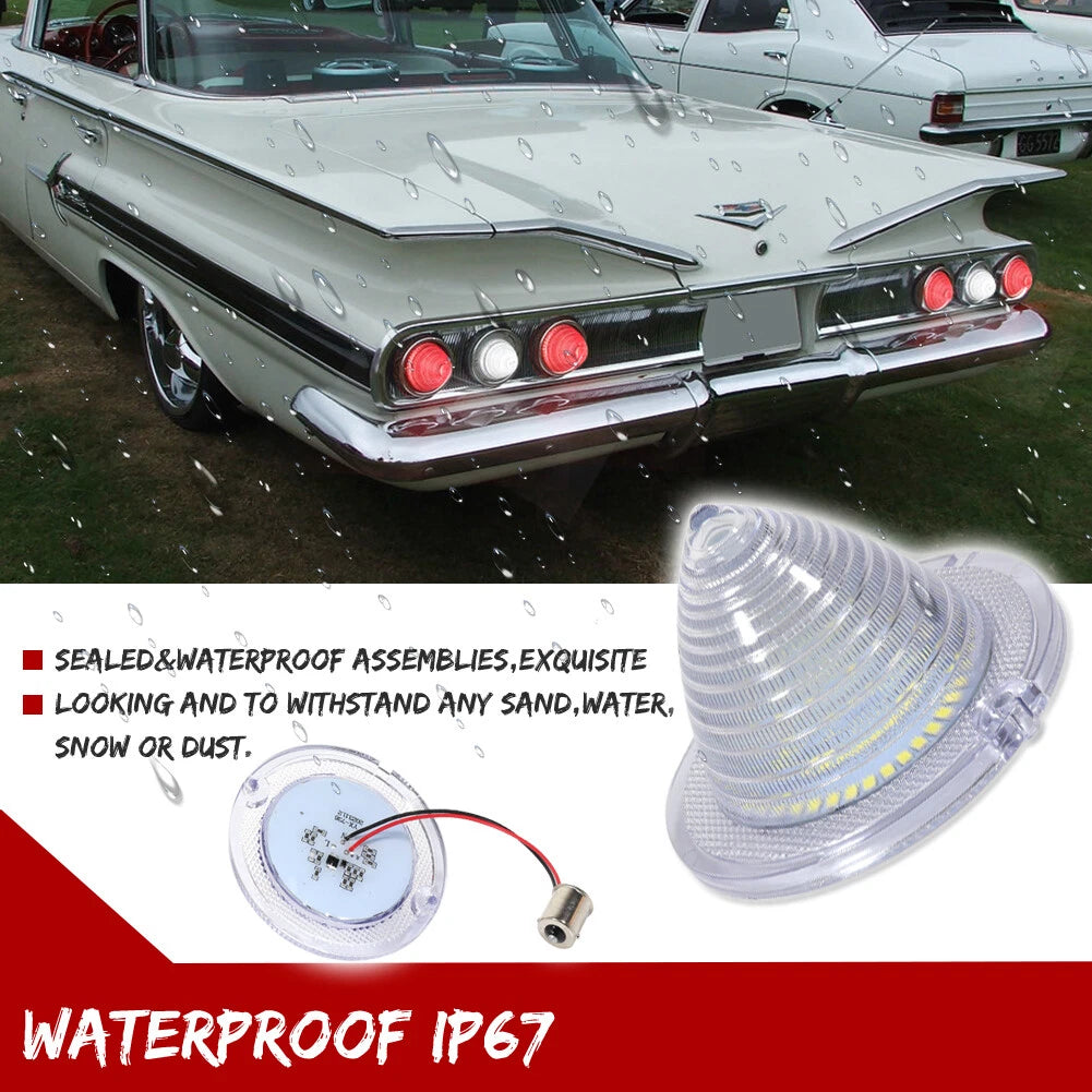 2X Clear LED Backup Lights for 1960–1961 Impala Bel Air Biscayne El Camino