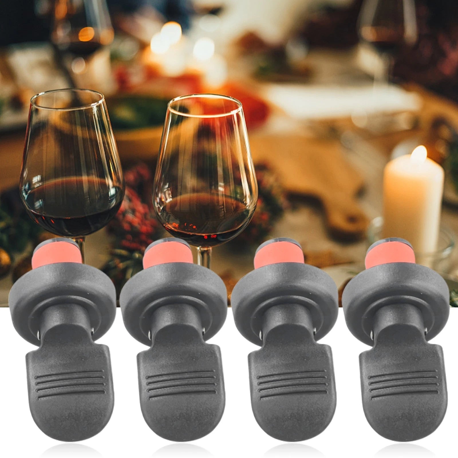 Wine Bottle Stopper Sealing Tool - Hand Press Rubber - Black & White
