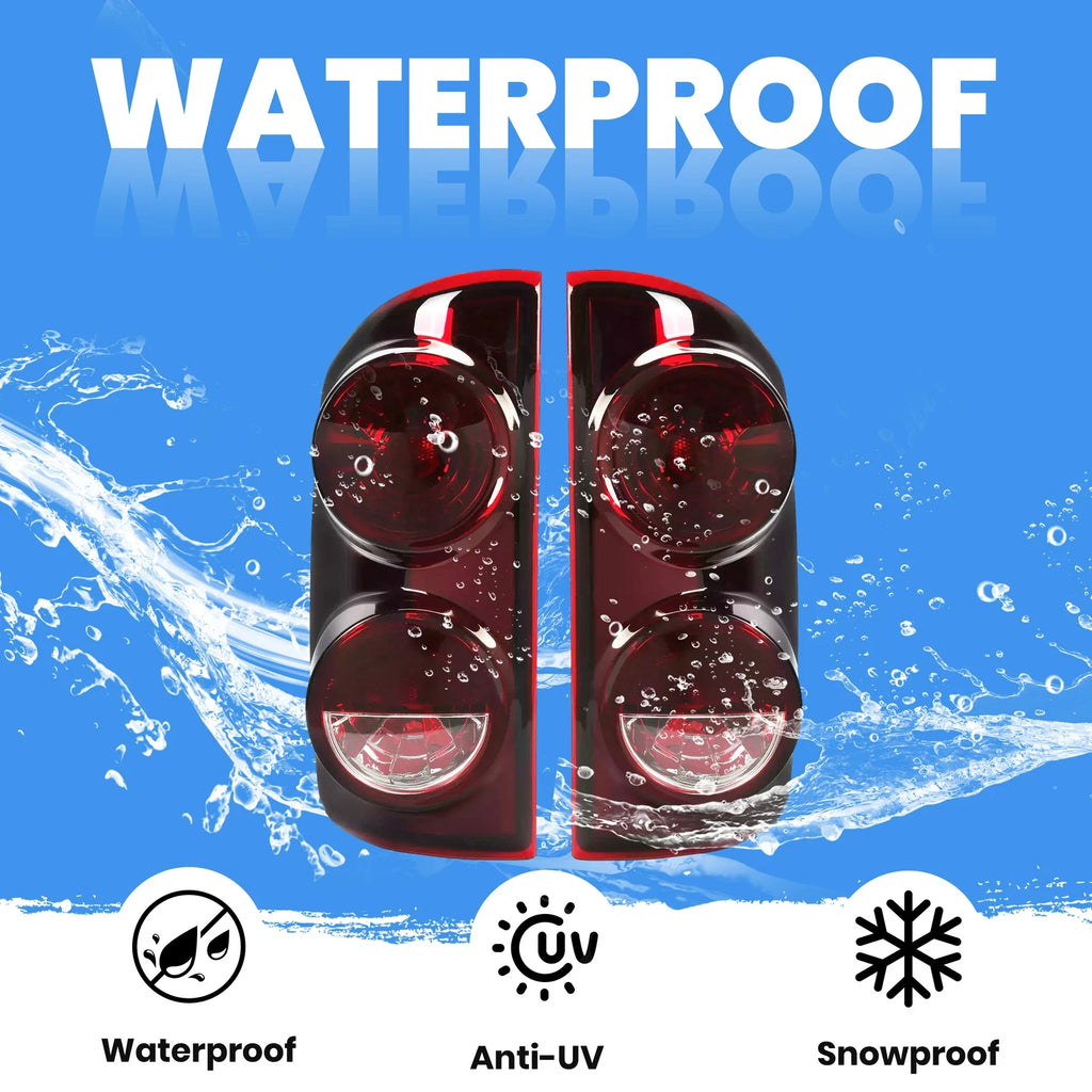 Set of 2 Tail Lights for Dodge Ram 1500 (2007–2008) & Ram 2500/3500 (2007–2009) Red Smoke