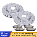 Front Disc Brake Rotors + Ceramic Pads Kit for Ford Explorer (2011–2019)