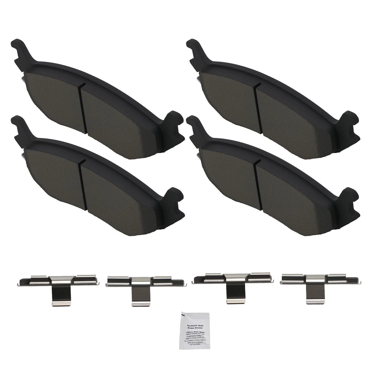 Set of 4 Rear Ceramic Brake Pads for Dodge Durango (2003–2006) / Ram 1500 (2002–2006)