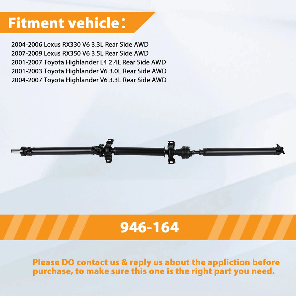 Rear Prop Driveshaft for Toyota Highlander (2001–2007) AWD