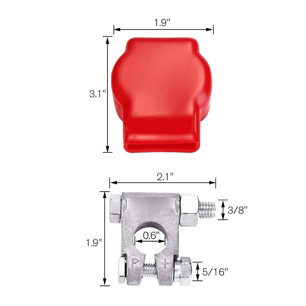 Battery Terminal Kit for RV Marine Off Road (Top Post, Zinc)