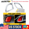 Chrome Rear Bumper Fog Light Lamp Cover Trim for Toyota Highlander (2014–2018)