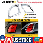 Chrome Rear Bumper Fog Light Lamp Cover Trim for Toyota Highlander (2014–2018)