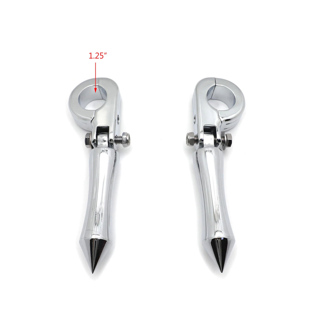 Chrome S Shape Footpeg Mount Kit 32mm for Yamaha V-Star XVS650 XVS950 (2000–2023)