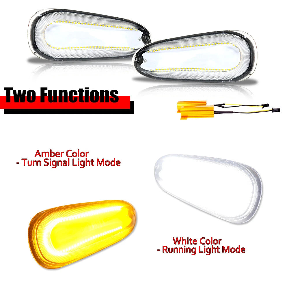 Clear Front Switchback LED DRL Corner Signal Lights for Mitsubishi 3000GT (1994–1998)