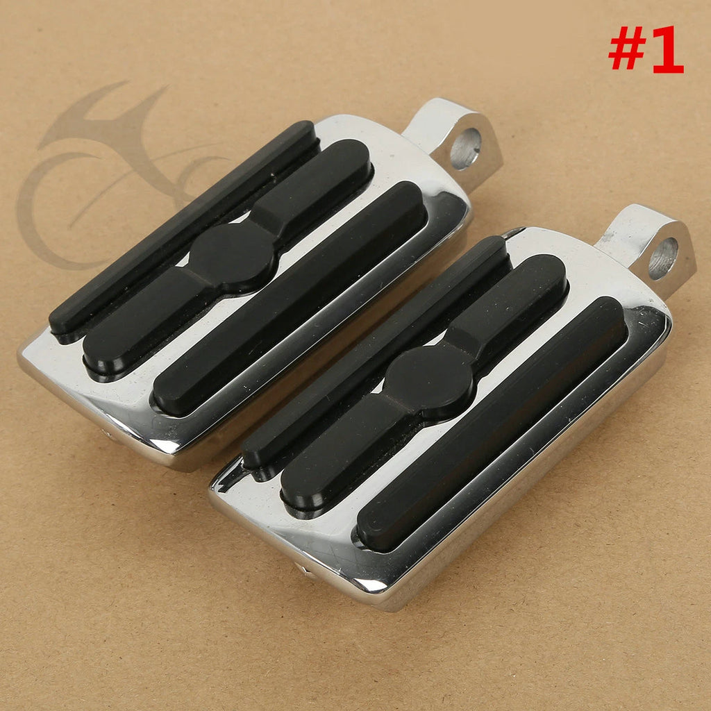 Chrome 1.25" 32mm Long Angled Adjustable Highway Foot Pegs for Harley