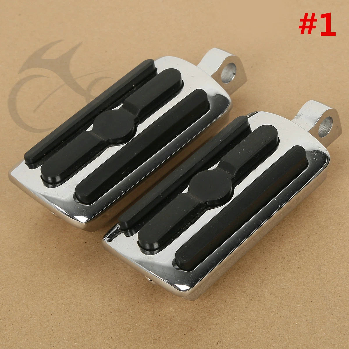 Chrome 1.25" 32mm Long Angled Adjustable Highway Foot Pegs for Harley