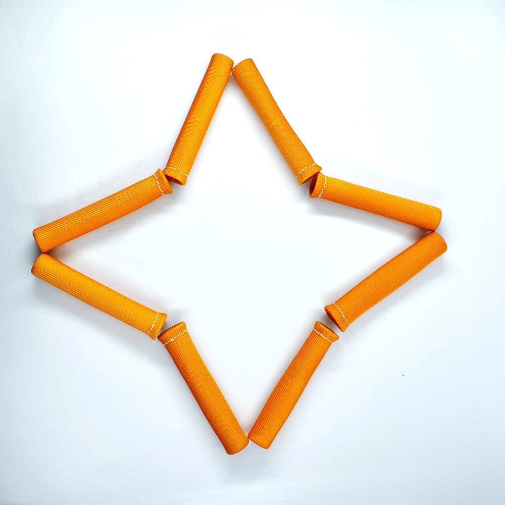 Set of 8 Orange Spark Plug Wire Protector Sleeves Heat Shield Cover