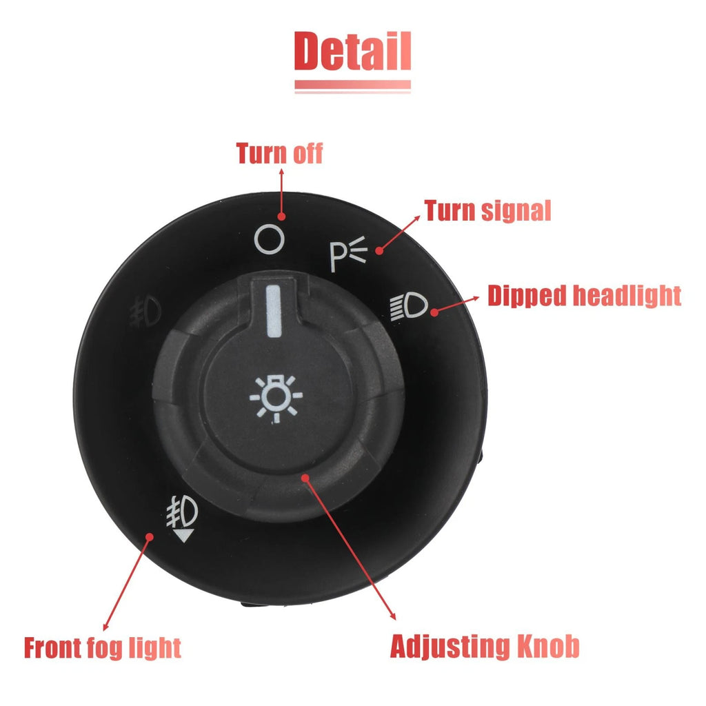 Headlight Switch Knob for Ford F-150 (2009–2017) 9L3Z11654BA SW6636